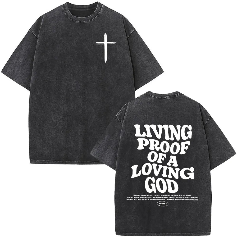 Christian Jesus Bible Verse Washed T-shirts Men's Women Fashion Vintage Oversized T Shirts Harajuku Cotton Short Sleeve T-shirt
