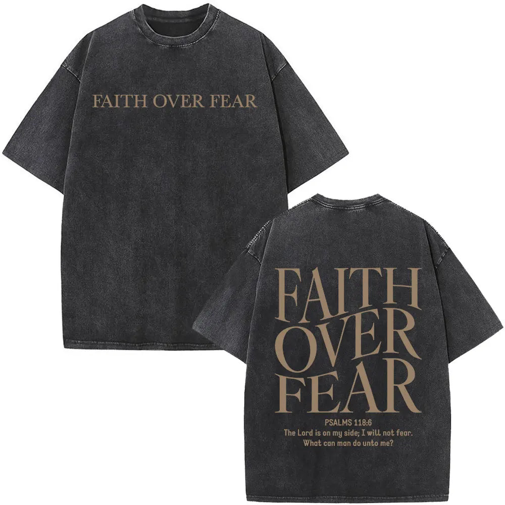 Christian Jesus Bible Verse Washed T-shirts Men's Women Fashion Vintage Oversized T Shirts Harajuku Cotton Short Sleeve T-shirt
